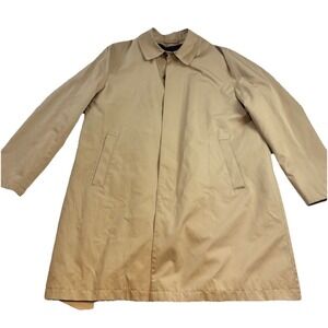 Brooks Brothers 346 Trench Coat Men Large Khaki Tan Lined Jacket Preppy